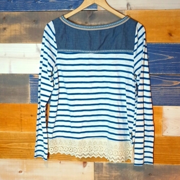 Anthropologie long sleeve top Little Yellow Button M - Picture 7 of 8